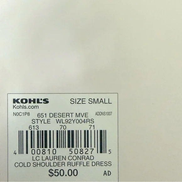 LC Lauren Conrad Cold Shoulder Ruffle Shift Dress Women’s S 4/6 Desert Mauve NWT - Picture 15 of 15